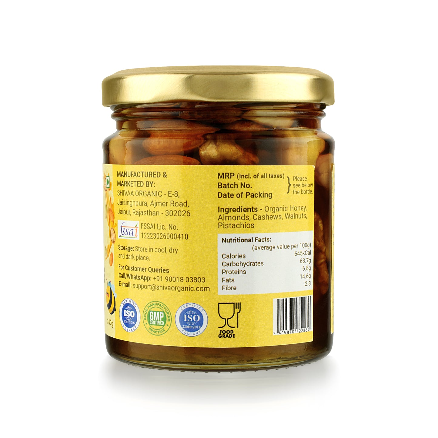 Mix dry fruits soaked in honey | Assorted Nuts 240g