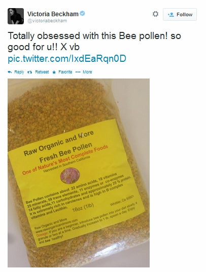 Victoria Beckham sets Twittersphere alight by tweeting her love of bee pollen
