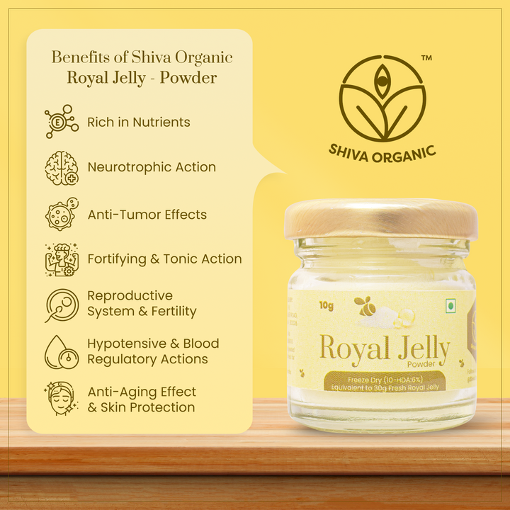 Royal Jelly Powder | 10HDA-6% | 10g | Shiva Organic