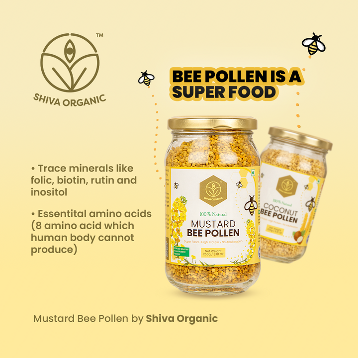 Mustard Bee Pollen 500g | Natural superfood | Shiva Organic