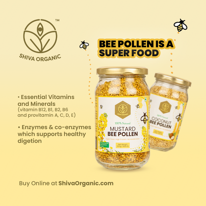 250 gm | Mustard Bee Pollen | Energy Immunity Booster | Vitamin b12 | Shiva Organic