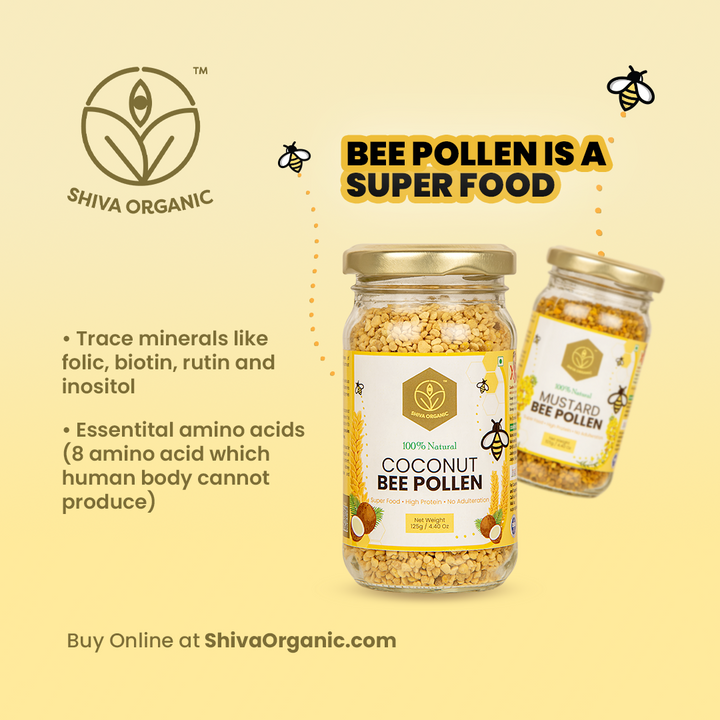 Coconut Bee Pollen 125g |Fertility Booster | Superfood | Shiva Organic