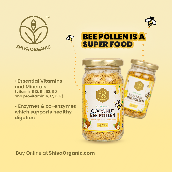 Coconut Bee Pollen 125g |Fertility Booster | Superfood | Shiva Organic