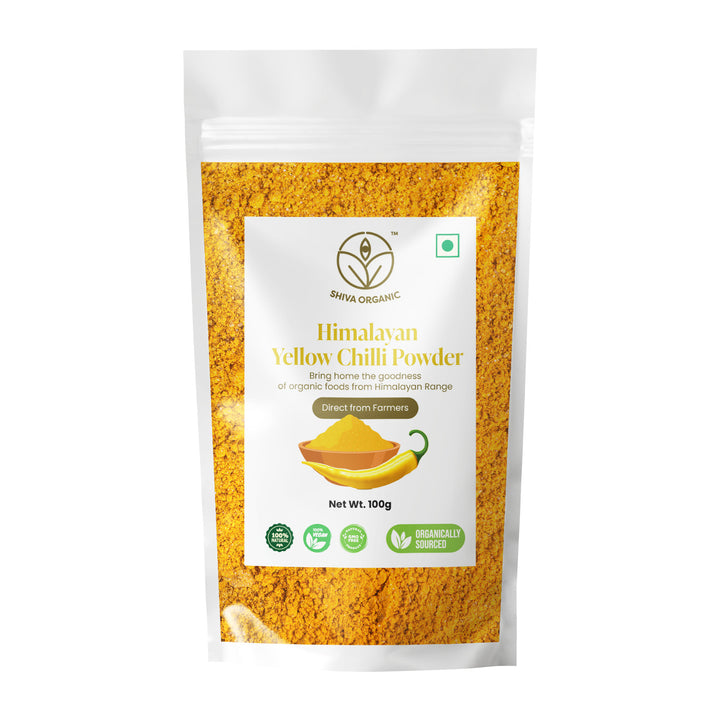 Math Yellow Chilli Himalayan Yellow Chilli Powder - Organic | Shiva Organic