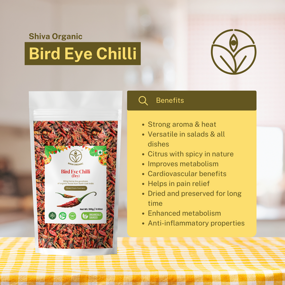 Bird Eye Chilli Dry | Thai Chilli | Shiva Organic