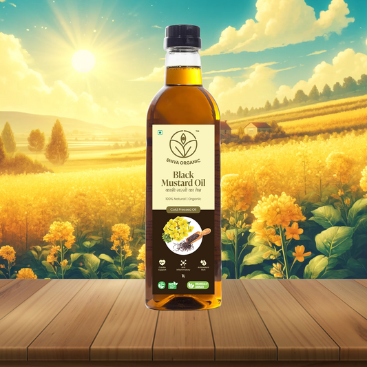 Organic Black Mustard Oil | Cold Press | 1 litre | Shiva Organic