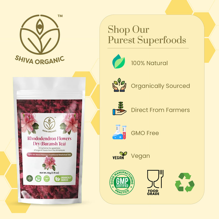 Rhododendron Flowers | Buransh Tea | Shiva Organic