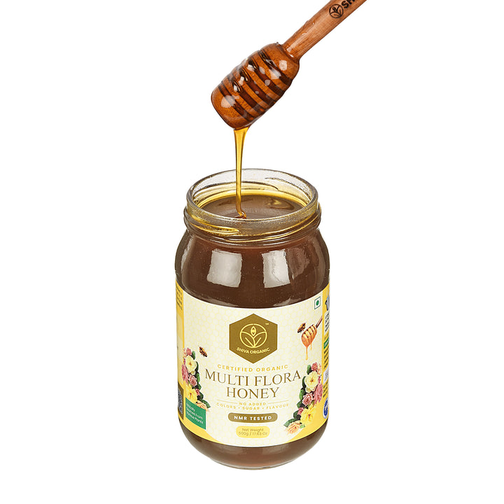 Raw Multiflora natural honey | 500 gm | Shiva Organic