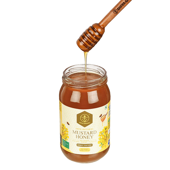 White Honey | Mustard Raw Honey | 500g Shiva Organic