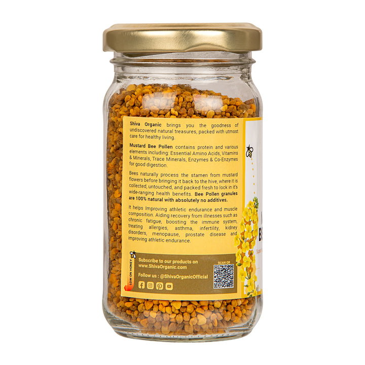 125 gm | Mustard Bee Pollen | Natural Amino Acids | Plant Protein | Shiva Organic