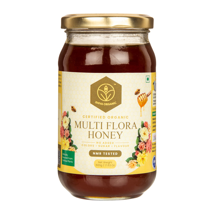 Raw Multiflora natural honey | 500 gm | Shiva Organic