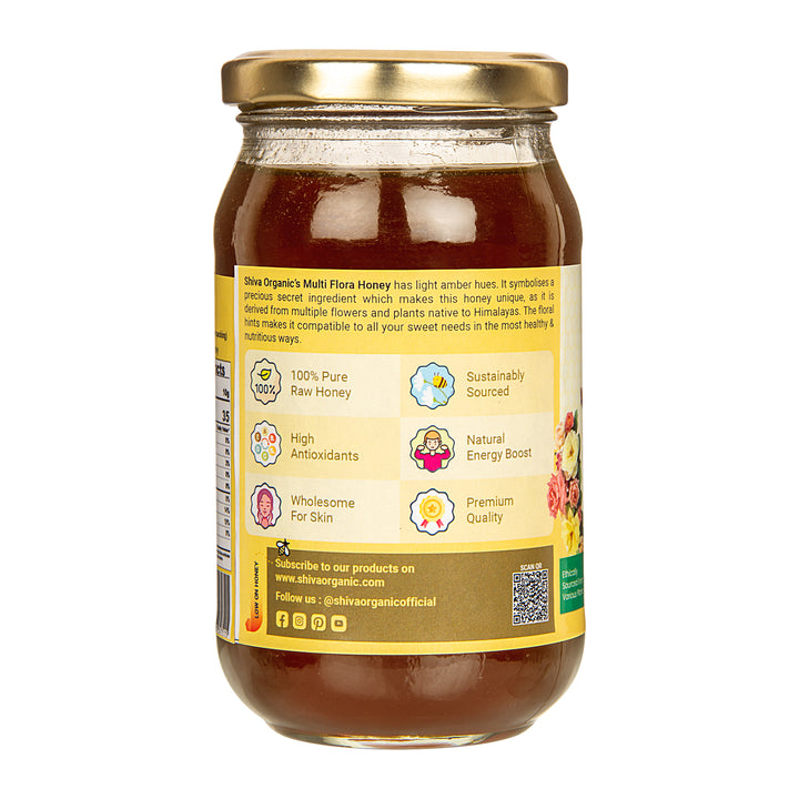 Raw Multiflora natural honey | 500 gm | Shiva Organic