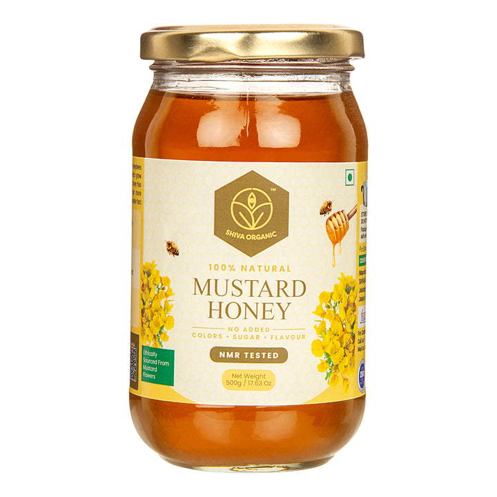 White Honey | Mustard Raw Honey | 500g Shiva Organic