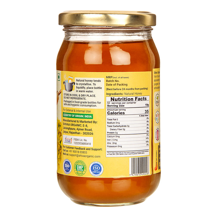 White Honey | Mustard Raw Honey | 500g Shiva Organic