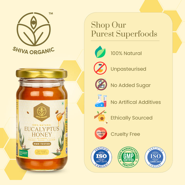 250 gm, Eucalyptus Honey | Best honey for winters | Shiva Organic