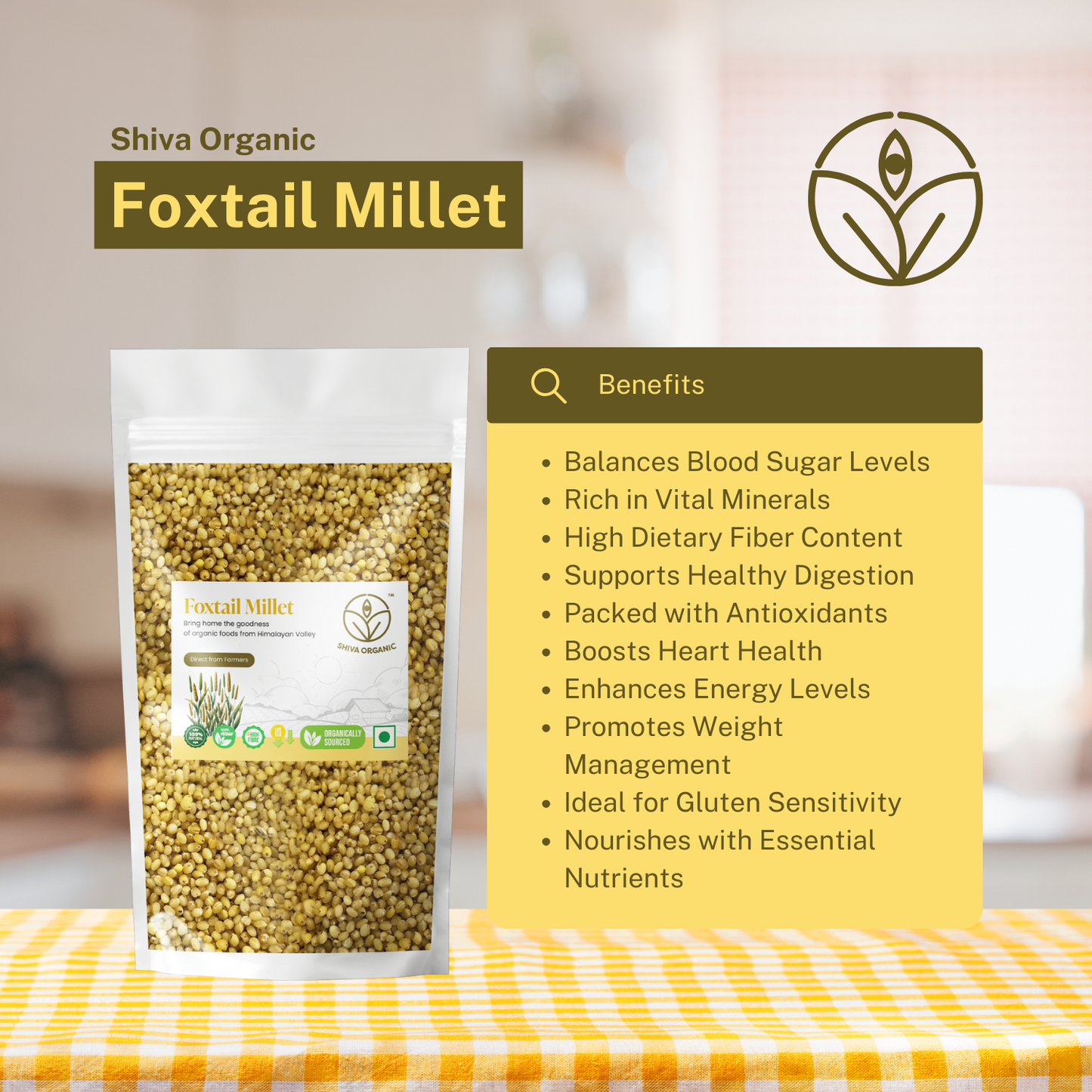 Foxtail Millet 1 kg | Organic | Shiva Organic