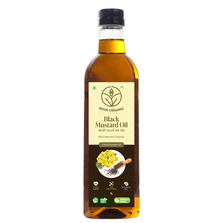 Organic Black Mustard Oil | Cold Press | 1 litre | Shiva Organic