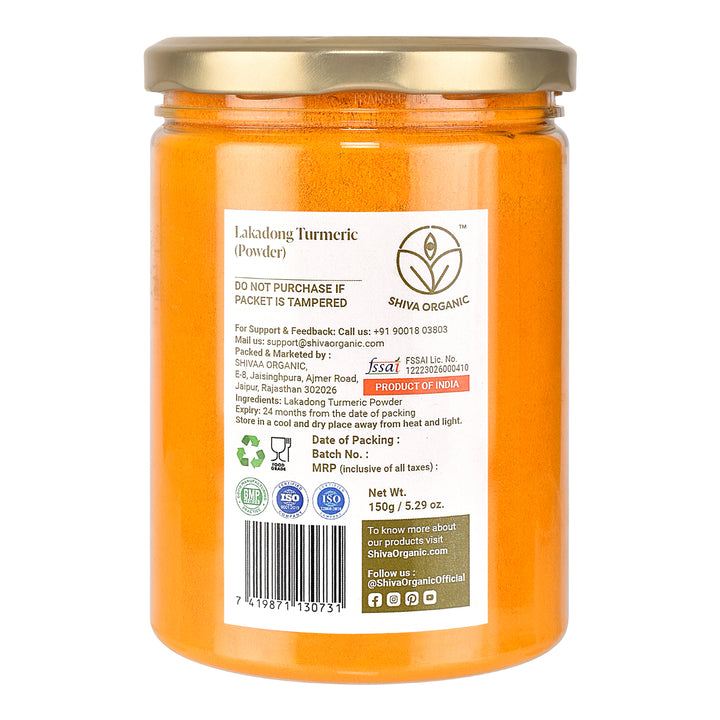 Lakadong Turmeric Powder | Haldee | High Curcumin | Shiva Organic
