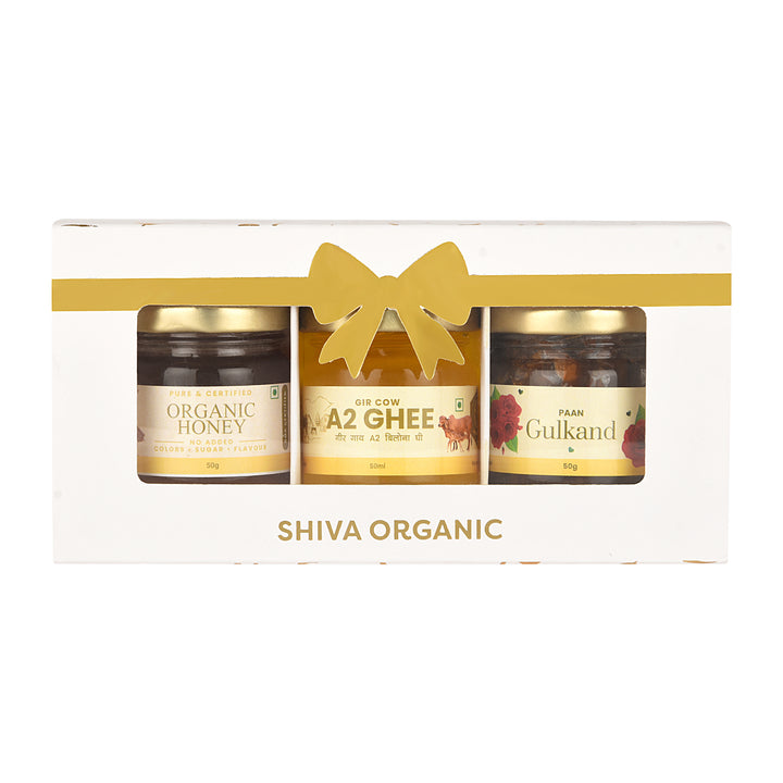 Gulkand Ghee Honey Gift Box | Shiva Organic