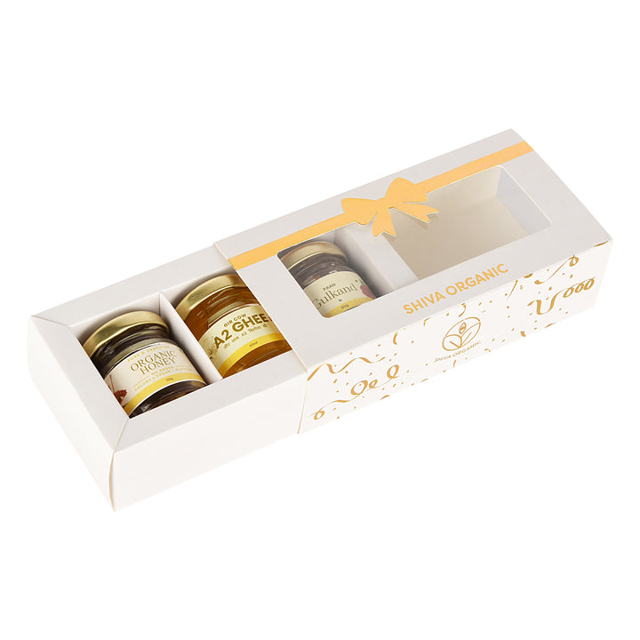 Gulkand Ghee Honey Gift Box | Shiva Organic