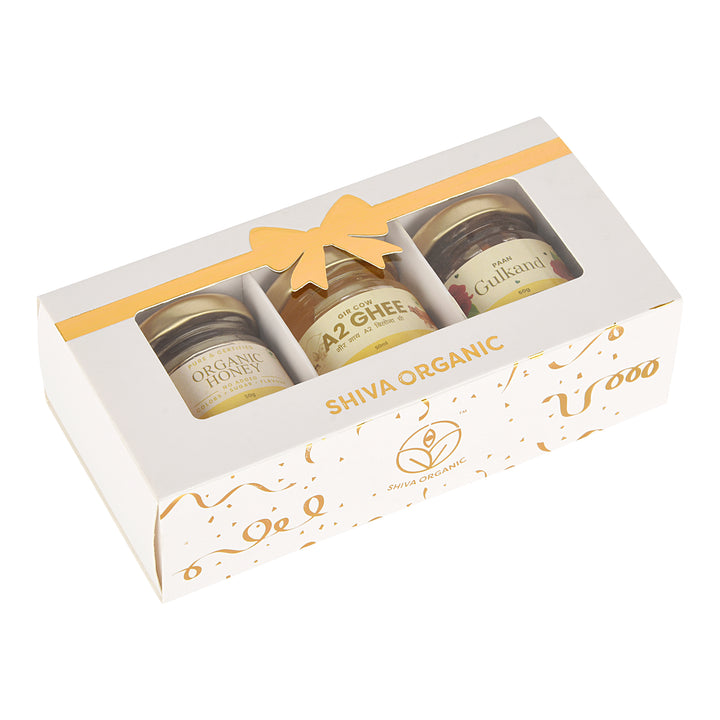 Gulkand Ghee Honey Gift Box | Shiva Organic