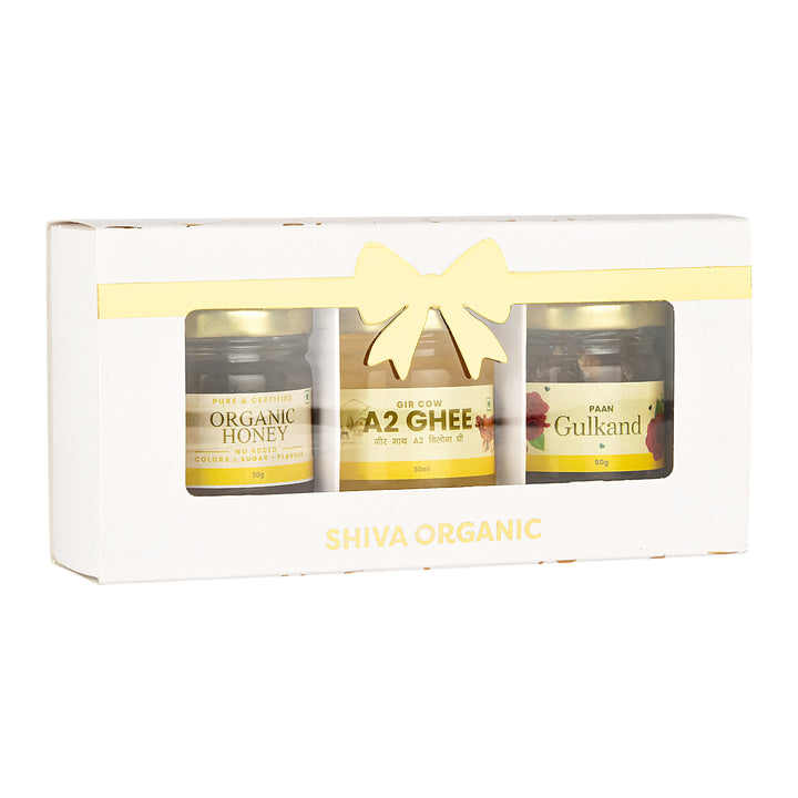 Gulkand Ghee Honey Gift Box | Shiva Organic