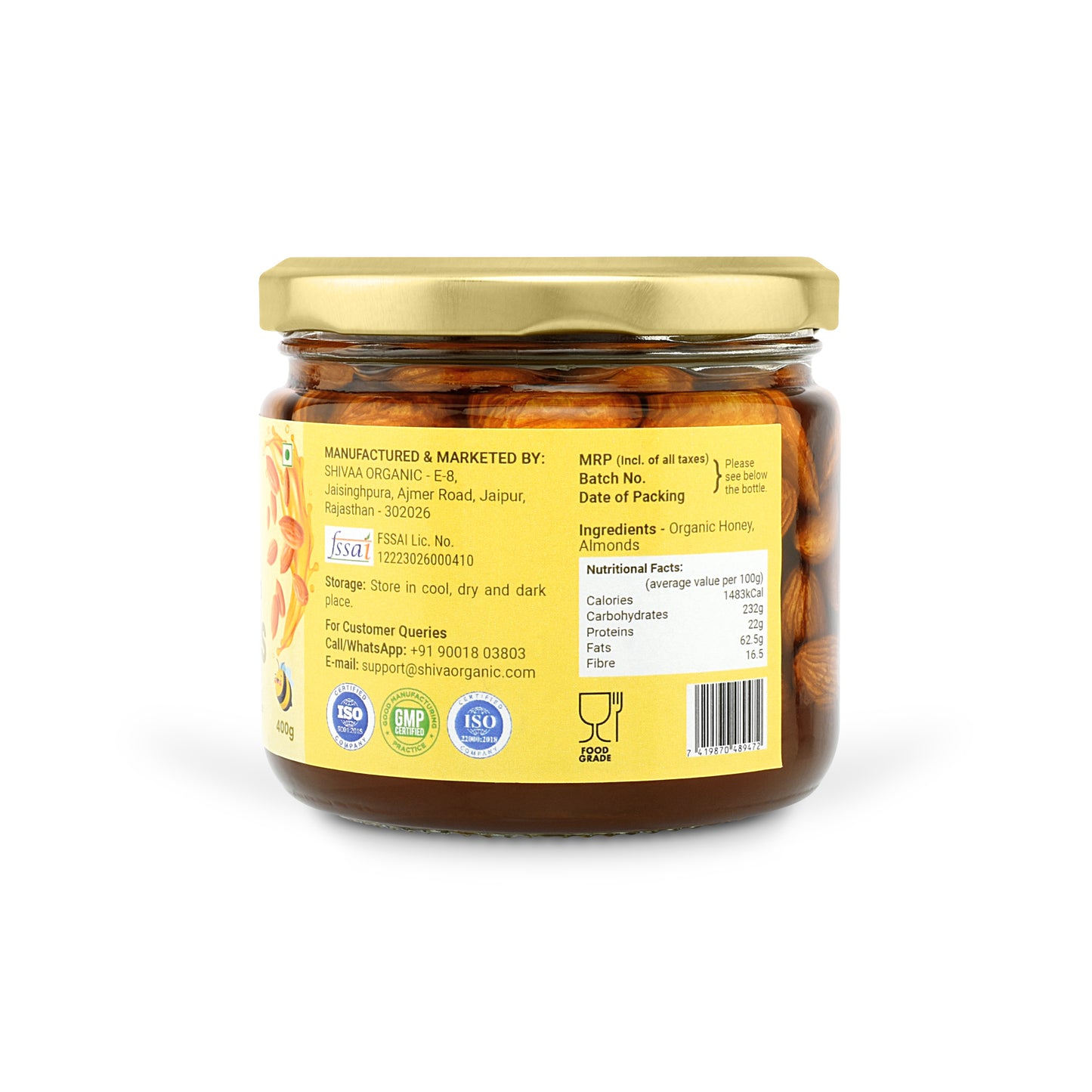 Almonds Honey | Honey soaked Almonds | 400g
