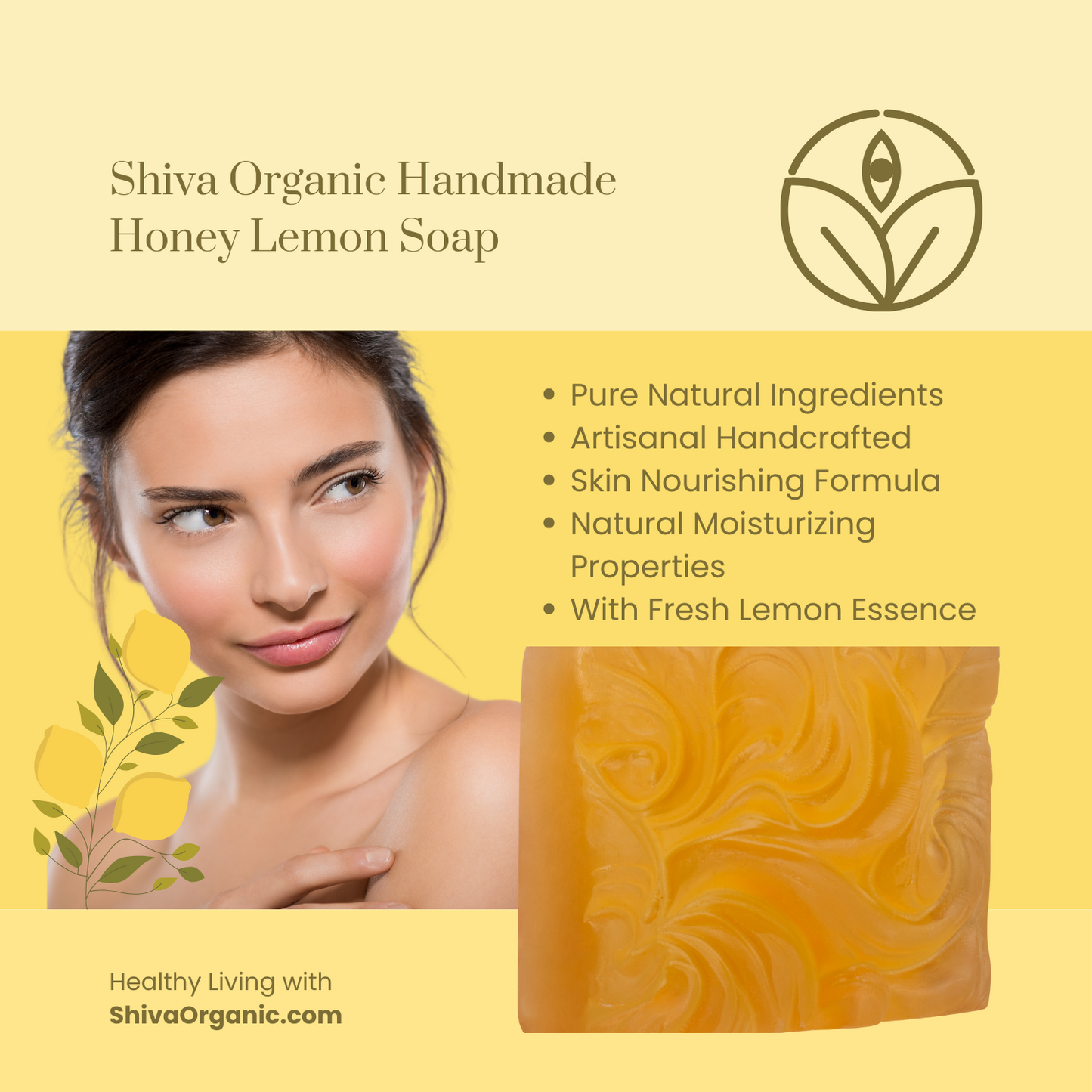 Handmade Lemon Soap | Shiva Organic | Honey