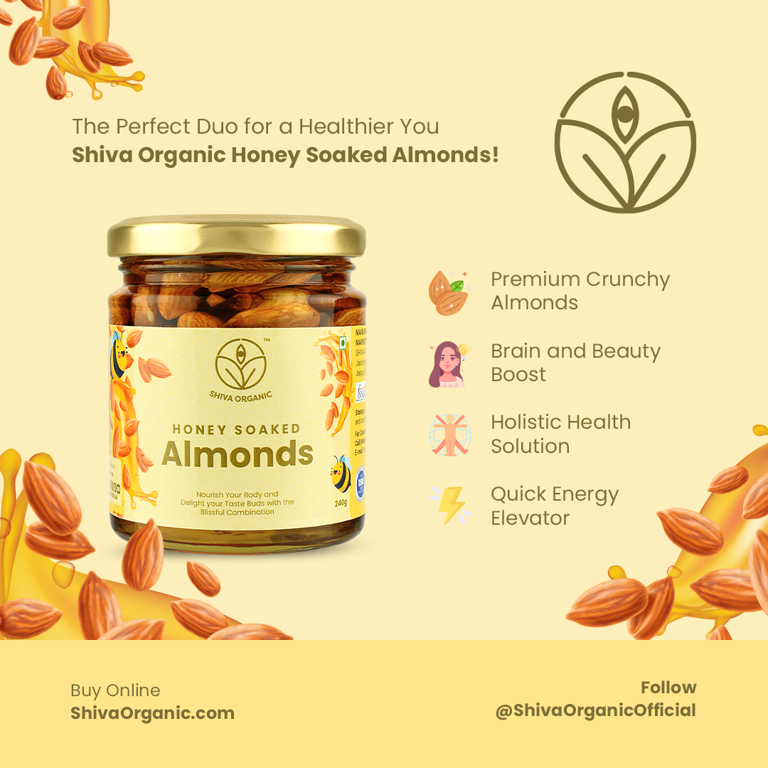 Almond nuts  soaked in honey | 240gm