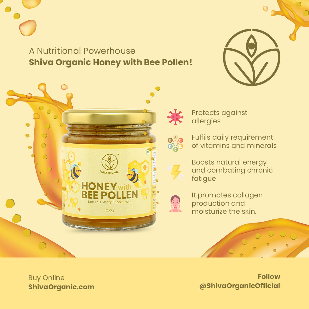 Honey wuth Bee Pollen | 250g | Best bee pollen
