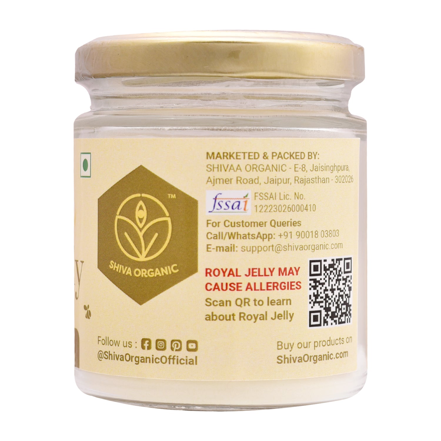 Royal Jelly Dry | Freeze Dry 10HDA-6% | 50g | Shiva Organic