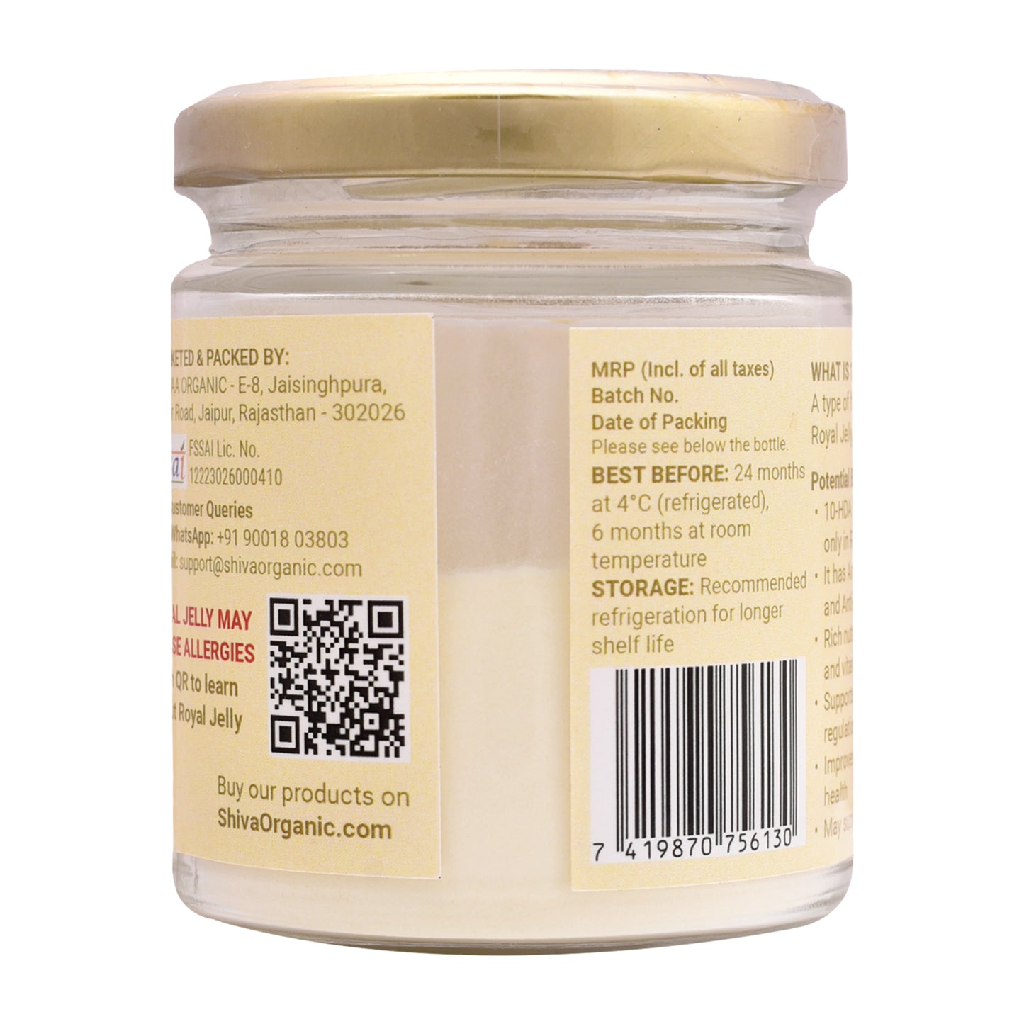 Royal Jelly Dry | Freeze Dry 10HDA-6% | 50g | Shiva Organic