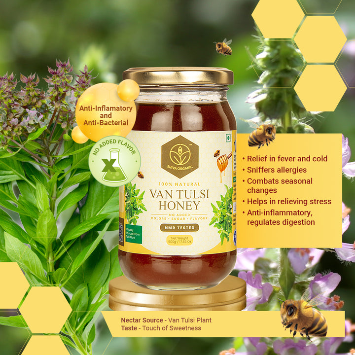 500gm | Van Tulsi Nectar Honey | Raw Honey