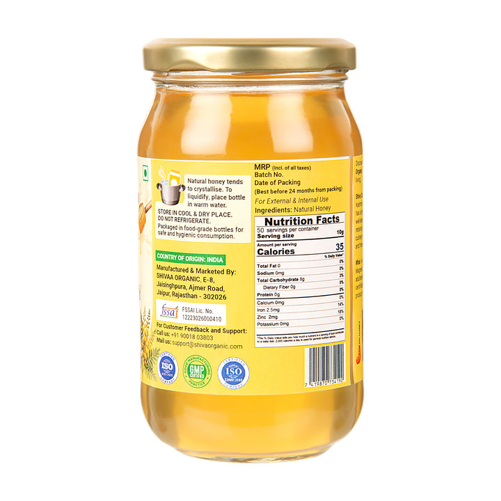 Kashmiri Honey | Raw Acacia Honey 500g | Shiva Organic