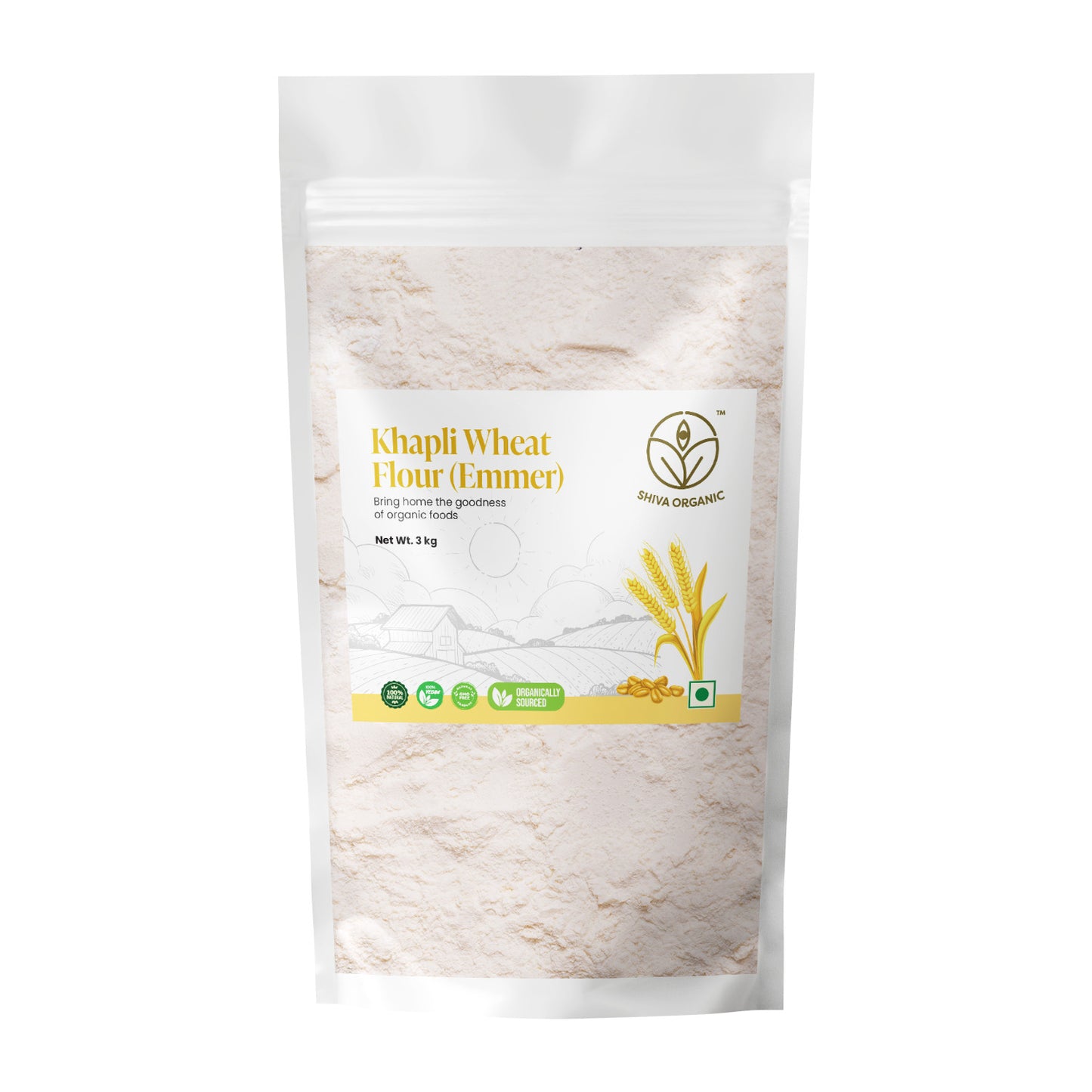 Khapli atta | emmer wheat | glutten free  atta | 3 kg