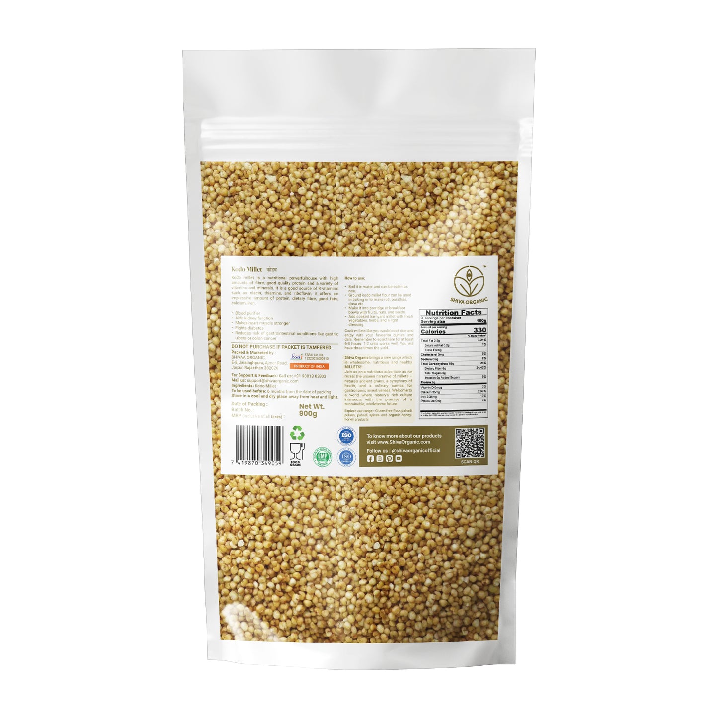 Kodo Millet 1 kg | Shiva Organic