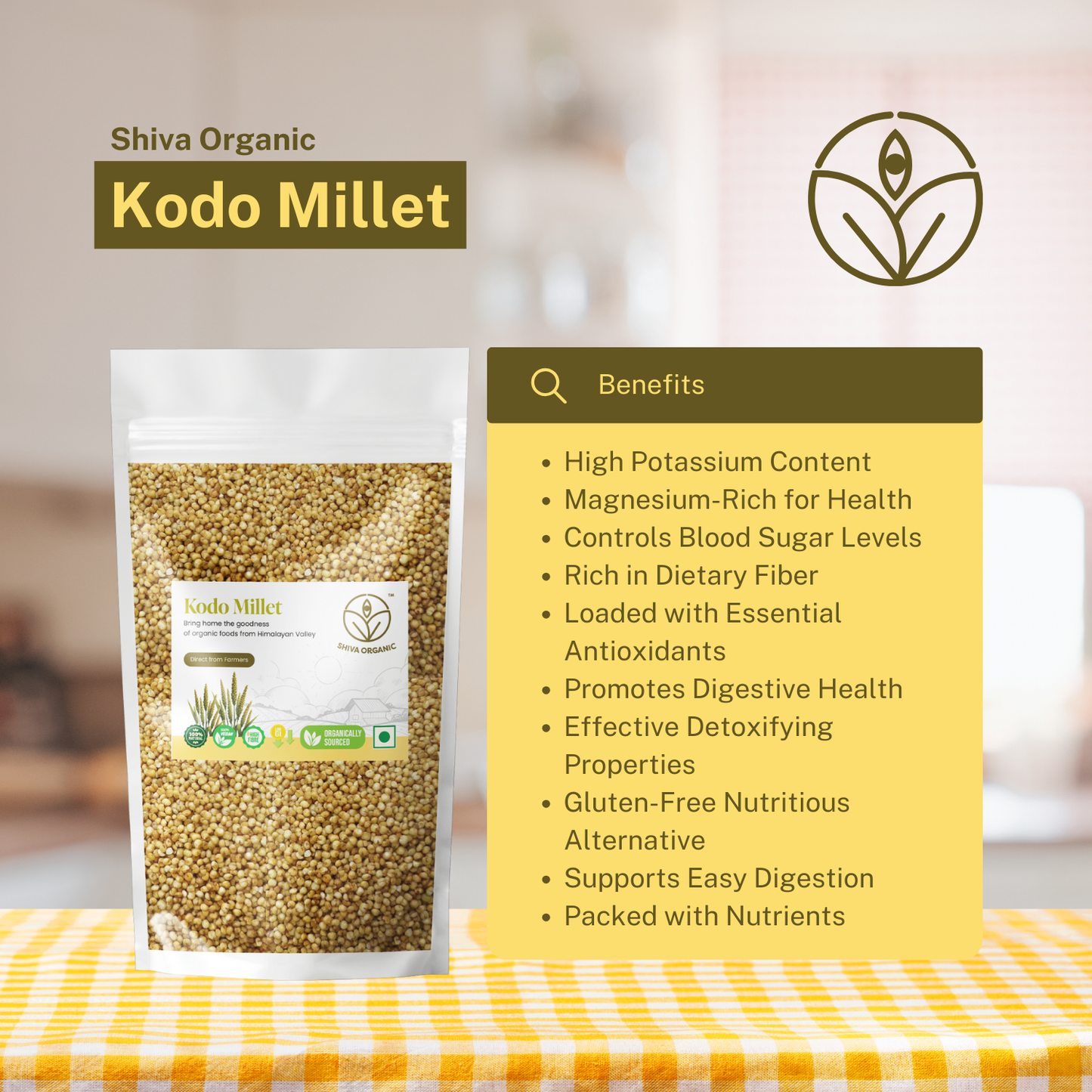 Kodo Millet 1 kg | Shiva Organic