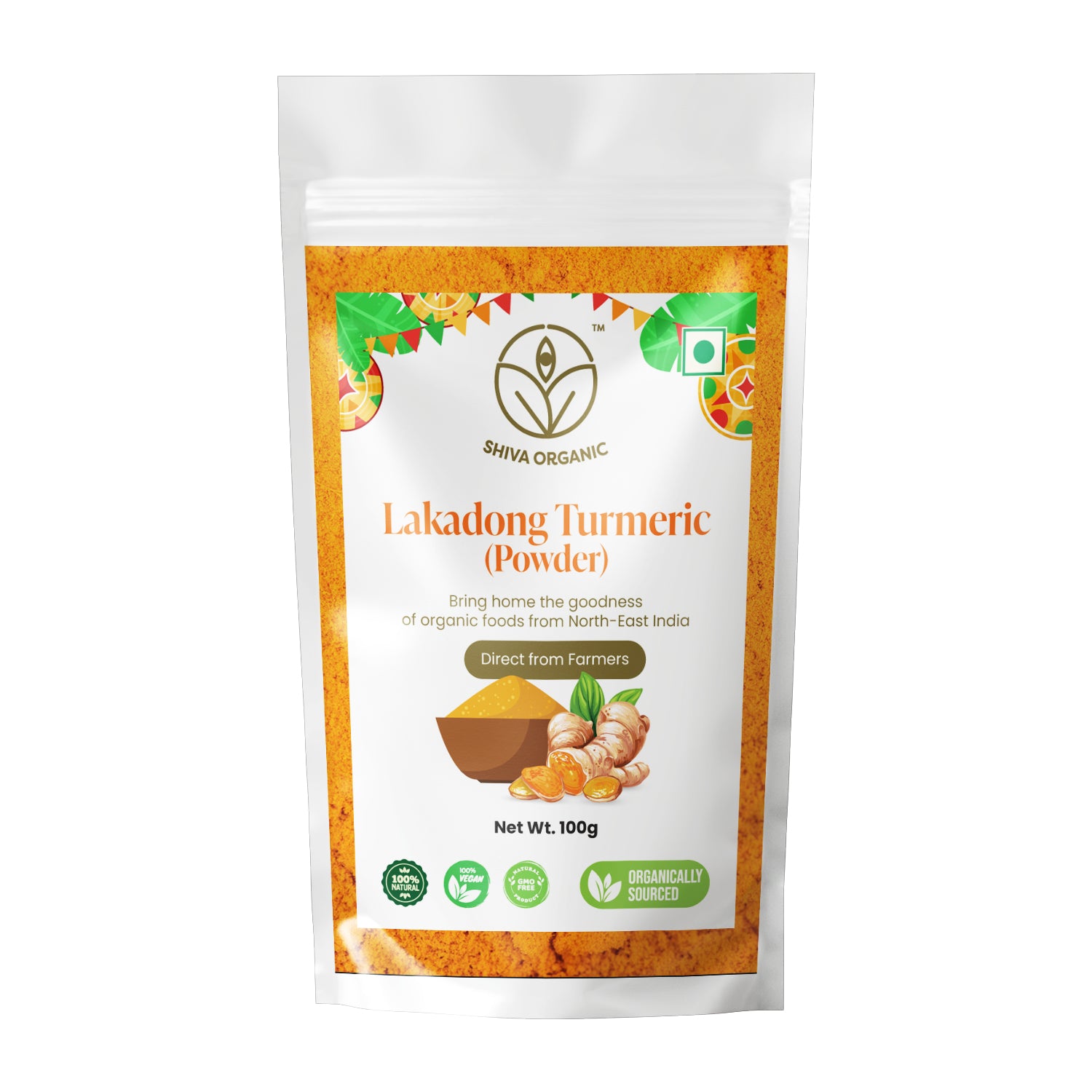 Lakadong Turmeric Powder | Haldee | High Curcumin | Shiva Organic
