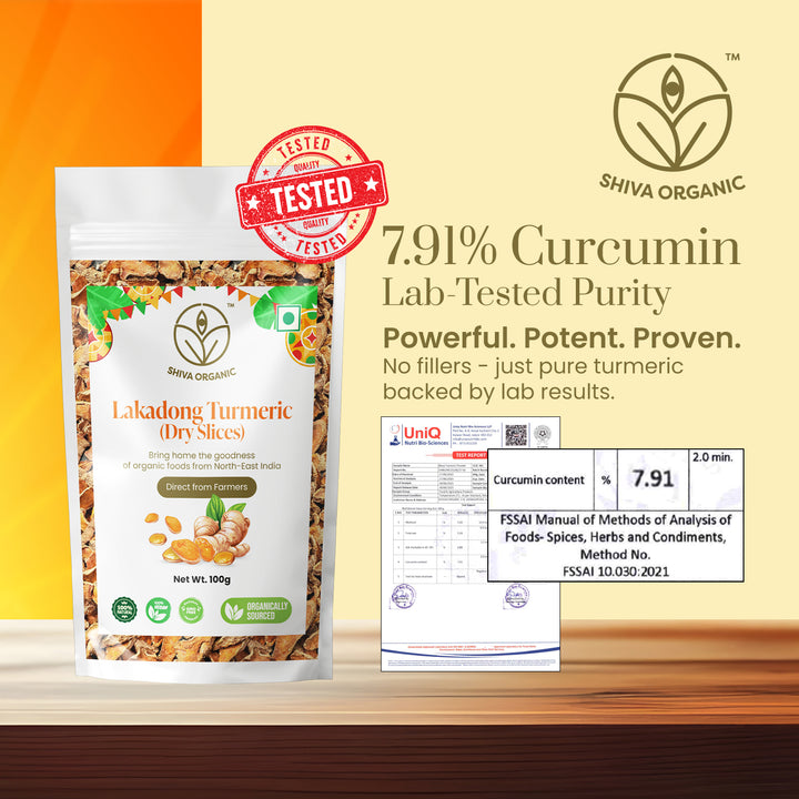 Shiva Organic Lakadong Turmeric package with certification