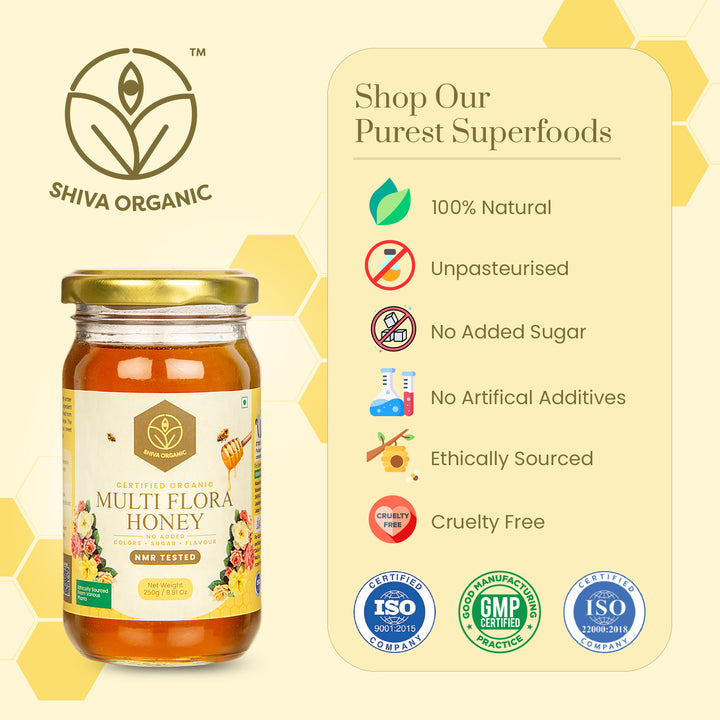 Multiflora natural honey | 250 gm | Shiva Organic