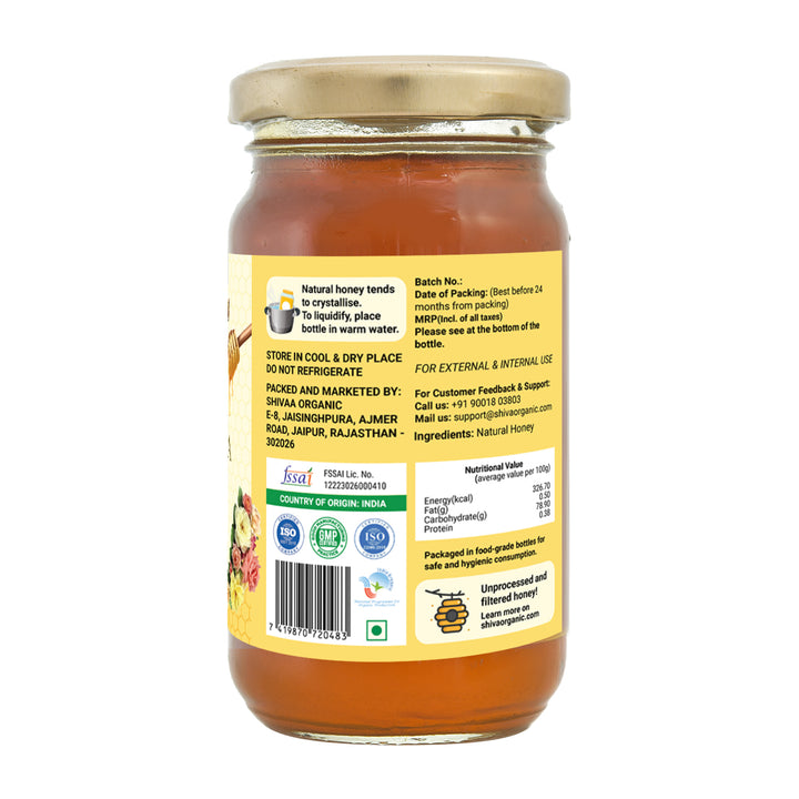 250 gm | Multi Flora Honey | Raw Himalayan Honey | Shiva Organic