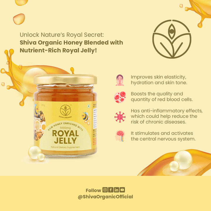 Honey wuth 5000mg Royal Jelly | 250g | Shiva Organic