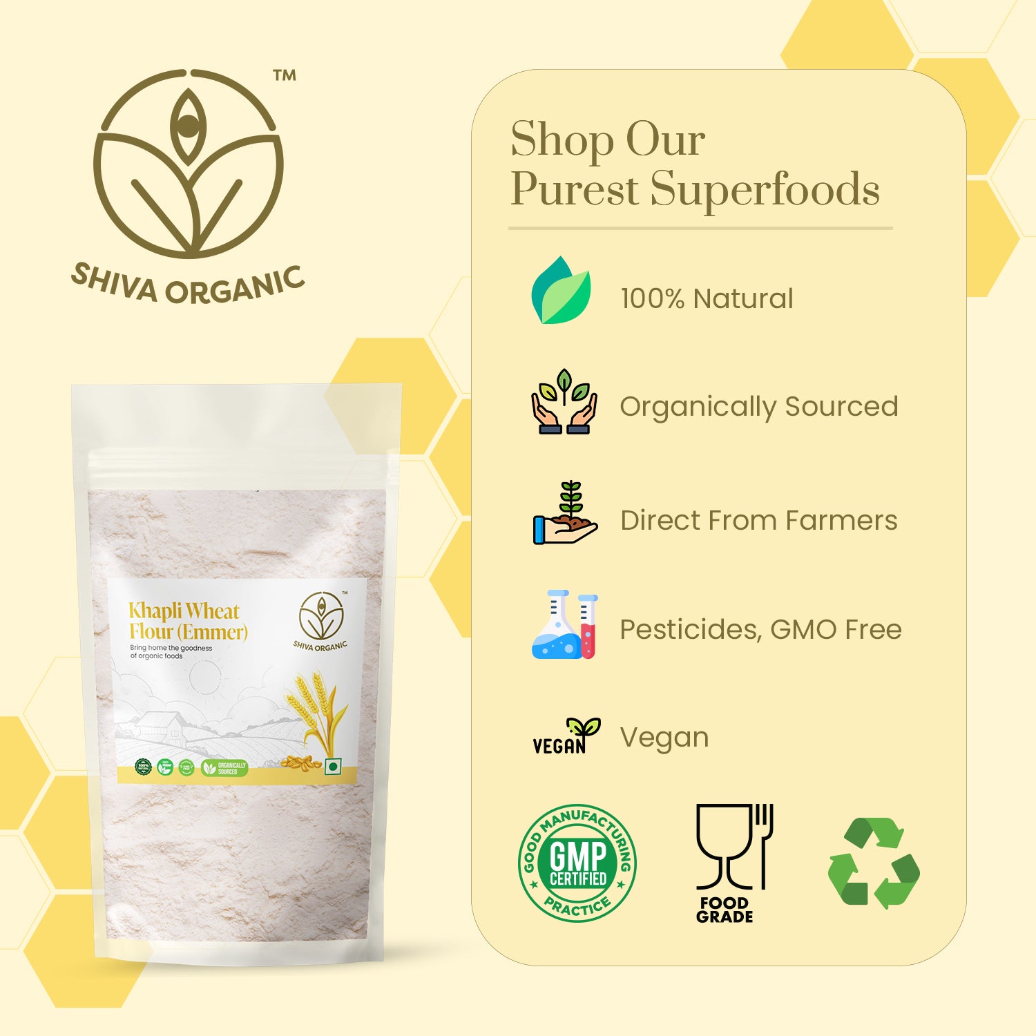 Khapli atta flour | emmer wheat | organic what | 4.5 kg