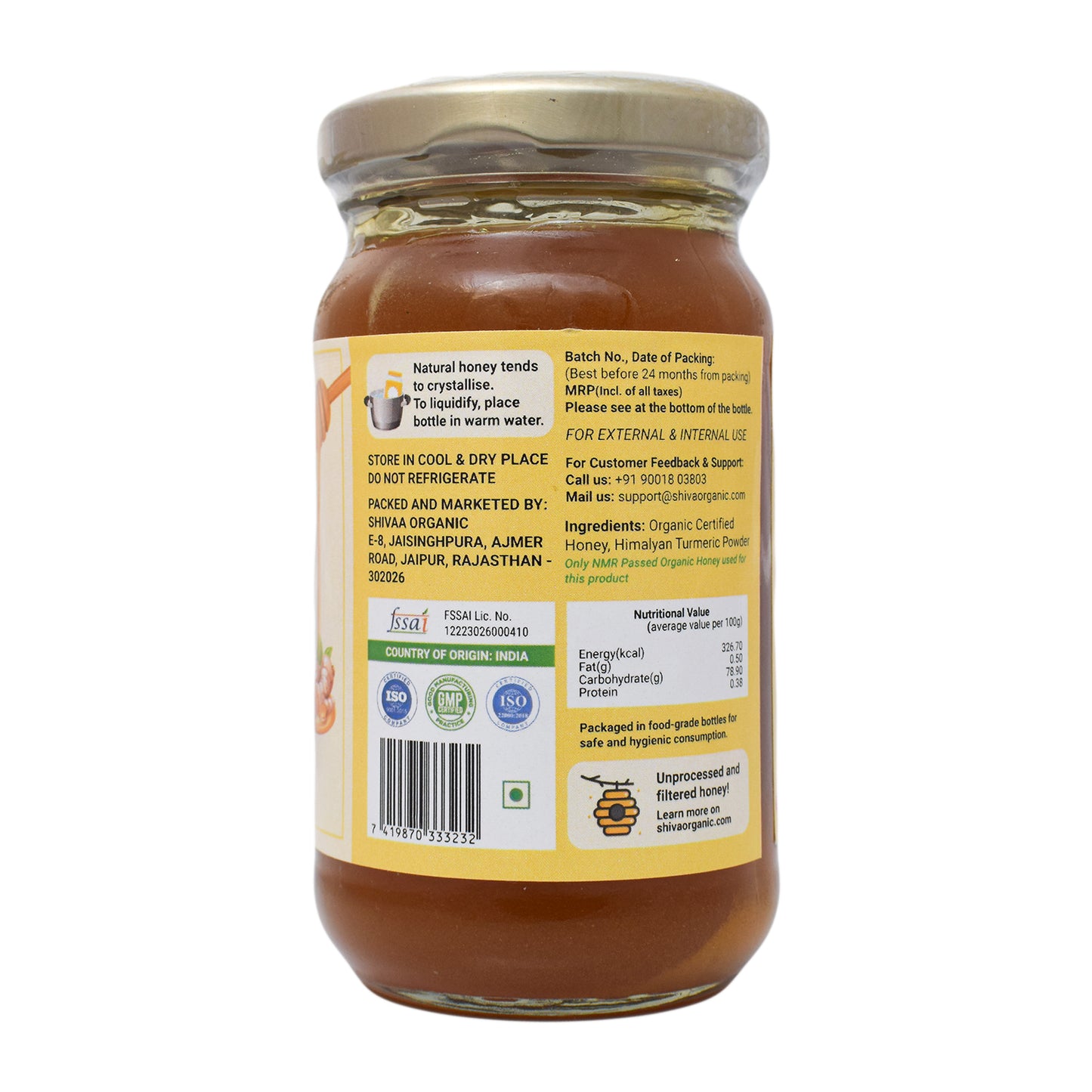 Turmeric infused Honey | Haldi in honey | Shiva Organic