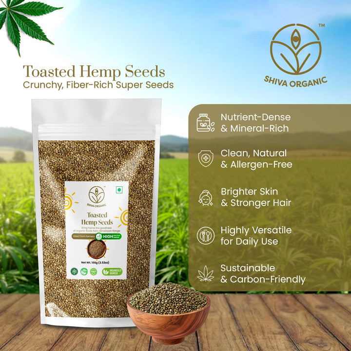 Hemp Seeds Toasted | High Protein | Shiva Organic