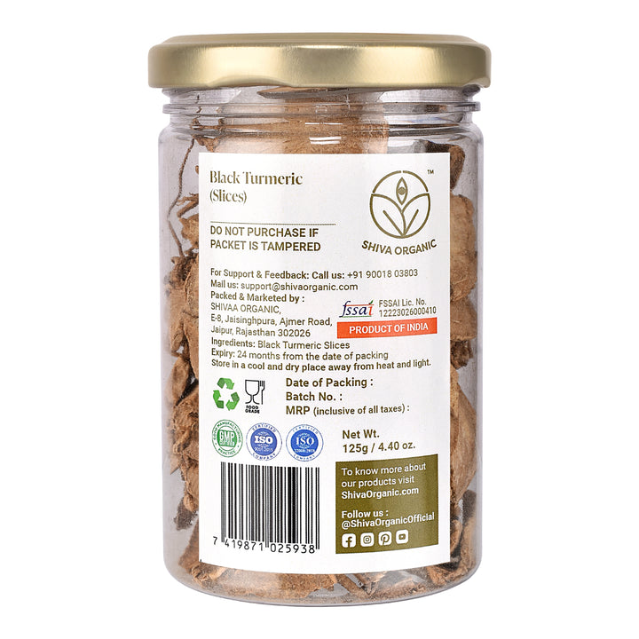 Black Turmeric Slices Dry | Kaalee Haldee | Shiva Organic