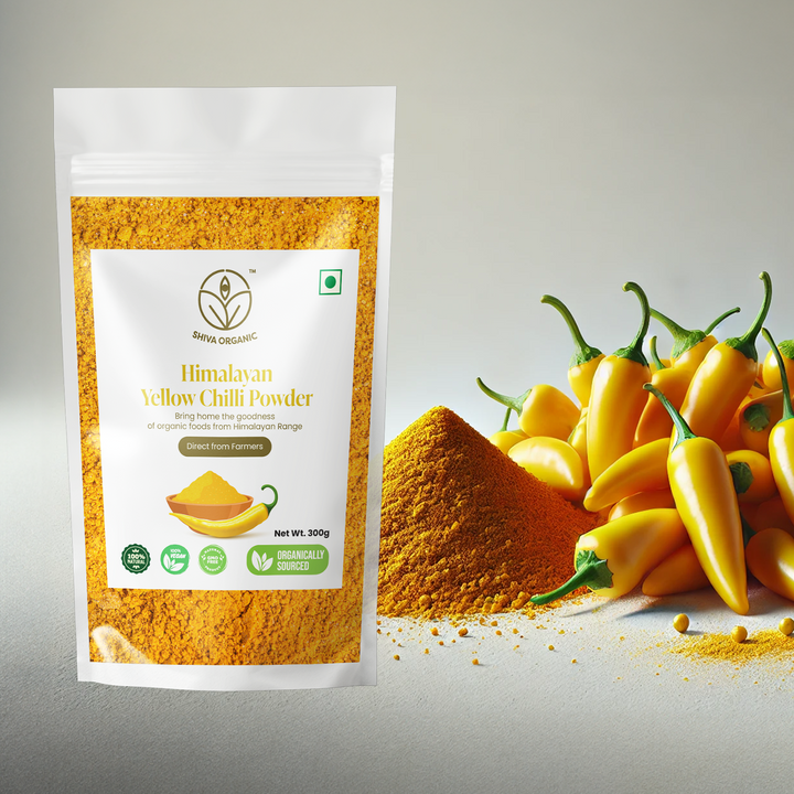 Math Yellow Chilli Himalayan Yellow Chilli Powder - Organic | Shiva Organic