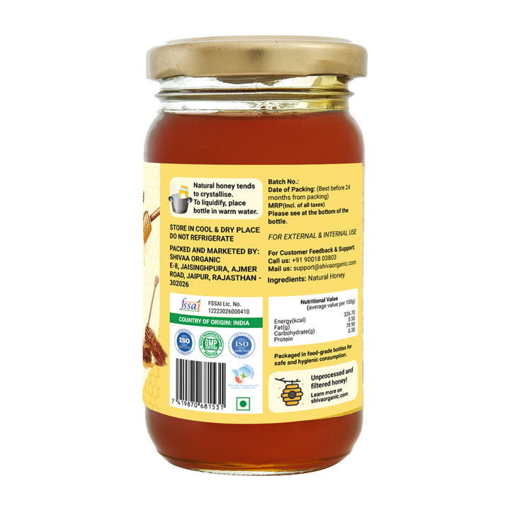 Buy Organic Certified Honey | Pure Raw Honey | 250g | Shiva Organic