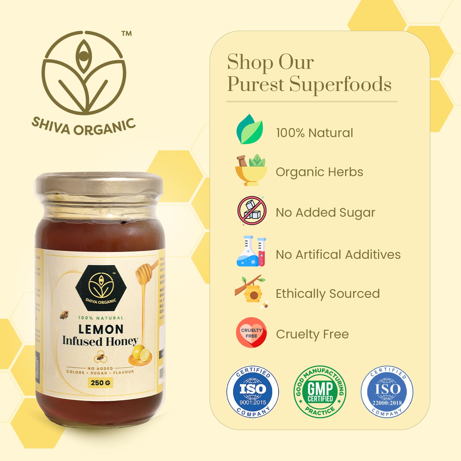 Lemon Infused Honey | Honey Lemon Tea | Weight Loss Honey | Shiva Organic