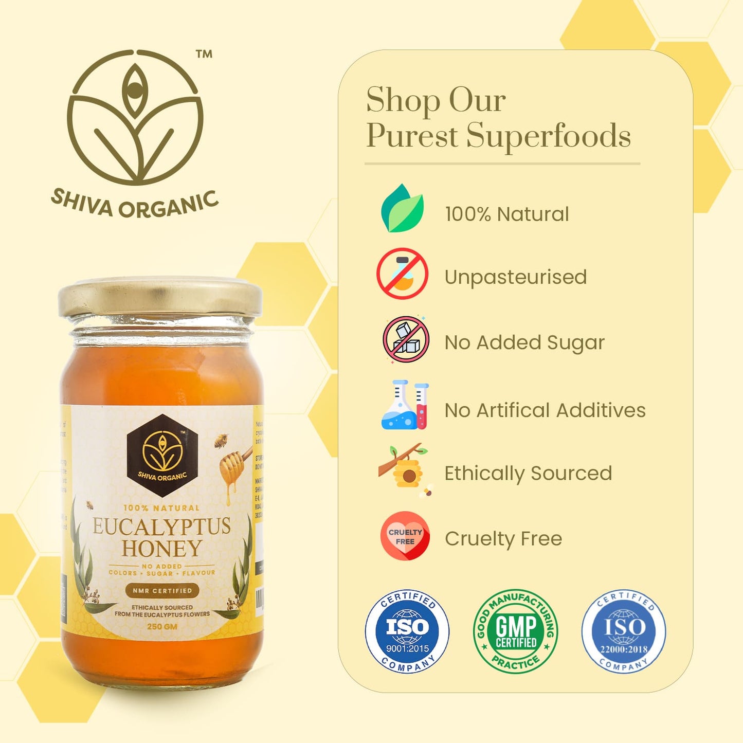 250 gm, Eucalyptus Honey | Best honey for winters | Shiva Organic